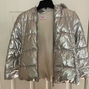 Girls winter jacket with faux fur hood Sz 10/12